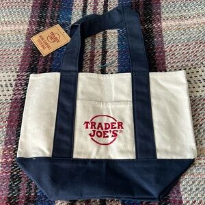 NWT Trader Joe’s Mini Canvas Tote — Blue